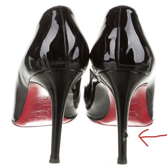Christian Louboutin Red Bottom Patent Leather Pumps SZ 7 - Picture 4 of 6